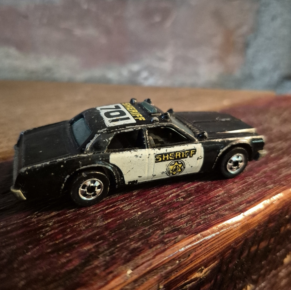 Sheriff Police Car Toy - Black and White Vintage 1982